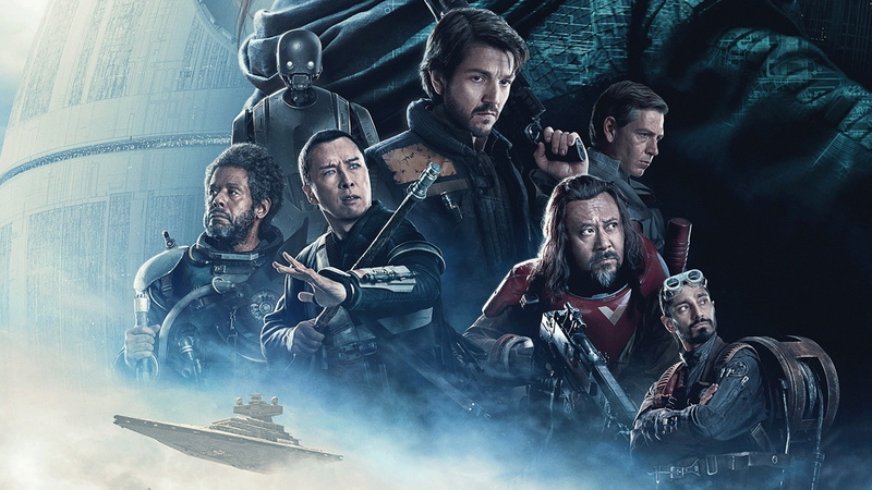 Dead Star, 1080P, sea, film, drone, official, sword, Rogue One: A Star Wars Story, swordsman, Chirrut Imwe, movie, girl, Felicity Jones, Star Wars, man
