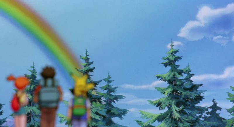 day, beauty in nature, rainbow, unrecognizable person, leaf, people, low angle view, nature, Pikachu, adult, sky, growth, Ash (Pokémon), 720P, Pokémon: The First Movie
