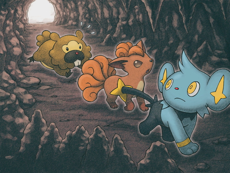 Cave, Vulpix (Pokémon), Shinx (Pokémon), 1080P, Bidoof (Pokémon), Pokémon Mystery Dungeon: Explorers of Time, Pokémon