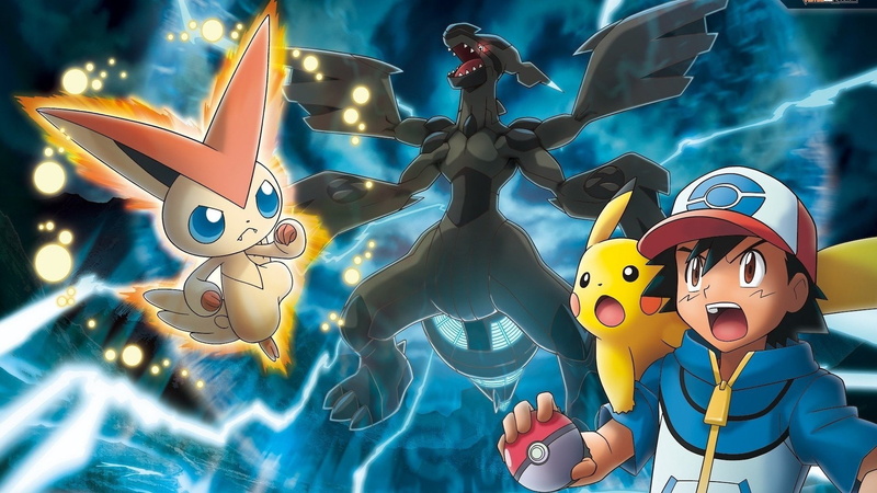 Pokémon, Victini (Pokémon), Ash (Pokémon), Zekrom (Pokemon), Pikachu, 1080P