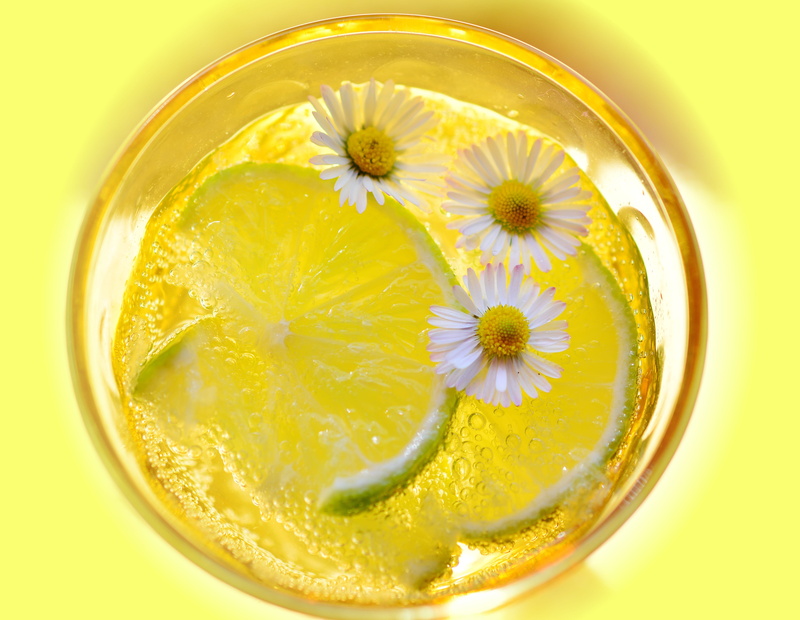 glass, lemon, close-up, no people, petaled, colored background, healthy eating, fruit, 4K, wellbeing, closeup, clear, mineral water, drinking glass, food