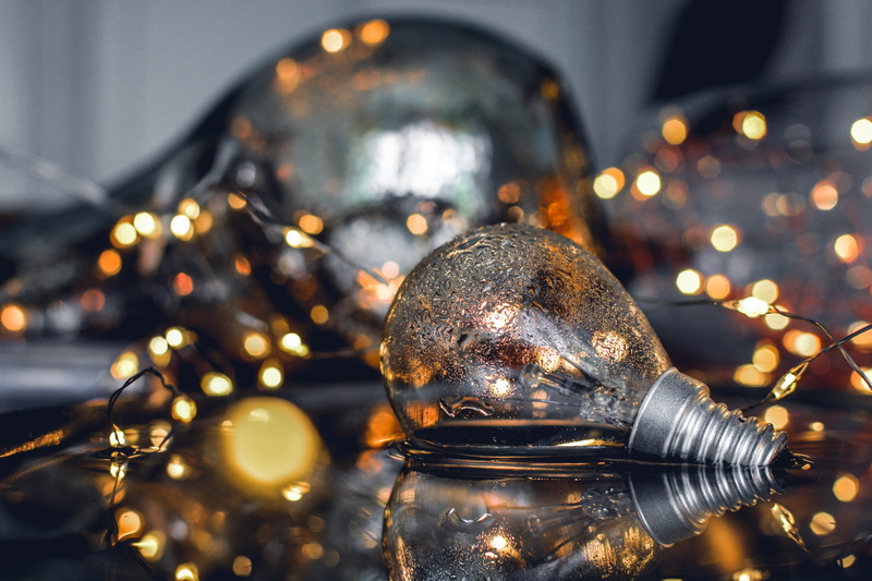 silver colored, christmas ornament, shiny, bulb, fairy lights, close, decoration, holiday, blur, no people, focus, winter, lighting equipment, christmas decoration