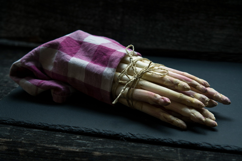 jewelry, folded, no people, Fresh, human hand, indoors, asparagus, leather, vegetables, vegetable, art and craft, selective focus, table, textile, hand