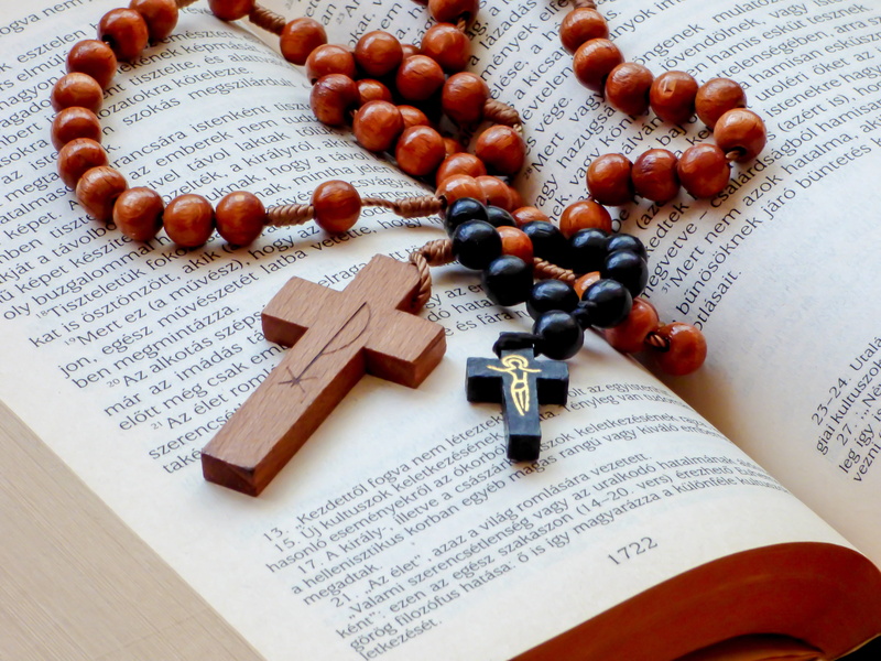 letters, still life, religion, cross, writing, indoors, close-up, jesus, pages, rosary, page, high angle view, healthy eating, publication, belief, spirituality
