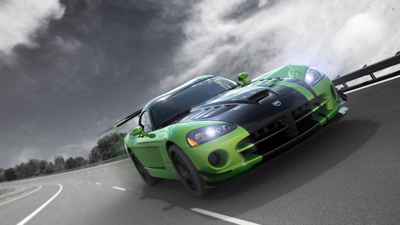 4K, green, Dodge Viper GTS-R, Commemorative Edition ACR, speed