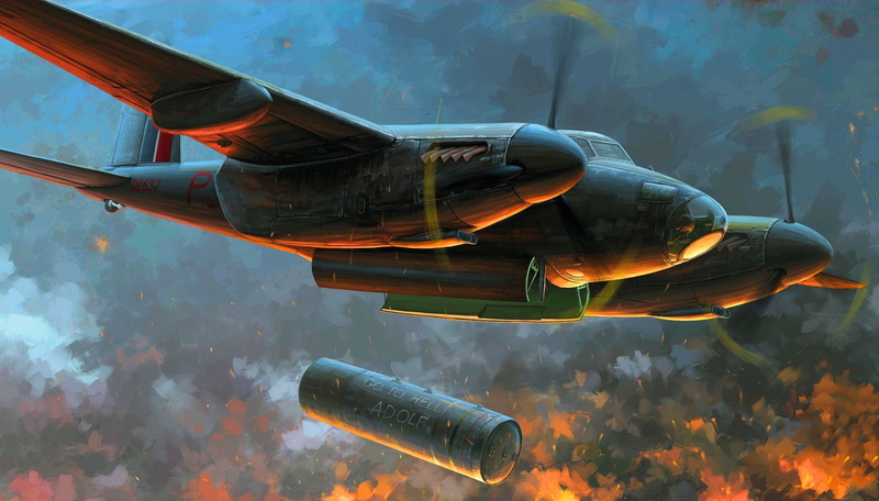 RAF, B Mk.IV series 2, Multipurpose, " Blockbuster", British, Mosquito, 2K, De Havilland, WW2, bomb