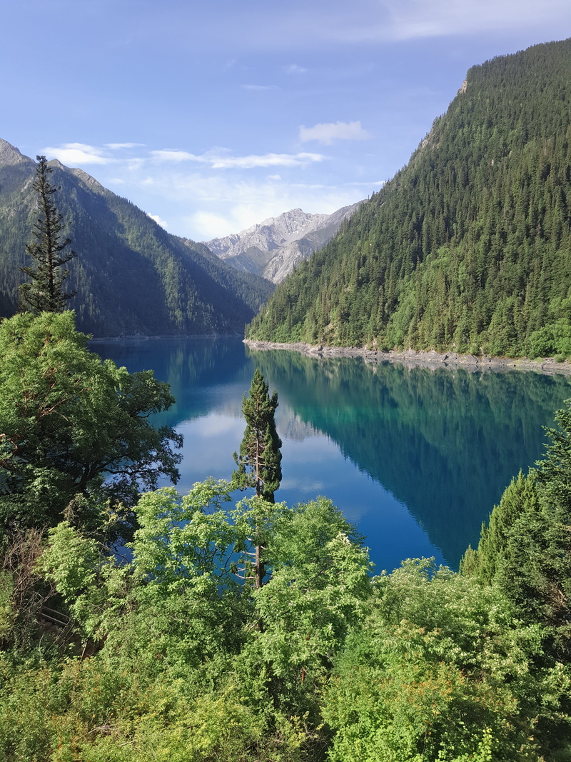 water, reflection, scenics - nature, jiuzhaigou, green color, plant, no people, turquoise colored, non-urban scene, beauty in nature, tree, blue sky, tranquil scene