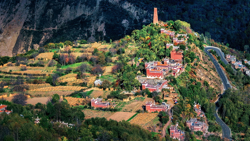 danba, china, garze, 5K, rural area, village, tibet, asia, tower, sichuan, mountain village, countryside