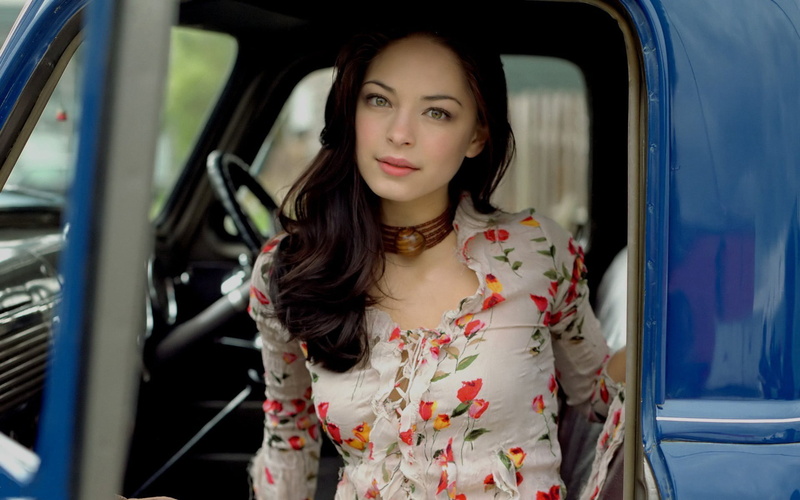 1080P, motor vehicle, contemplation, portrait, brown hair, Kristin Kreuk, brunette, beautiful woman, kreuk, adult, car, mode of transportation, looking at camera