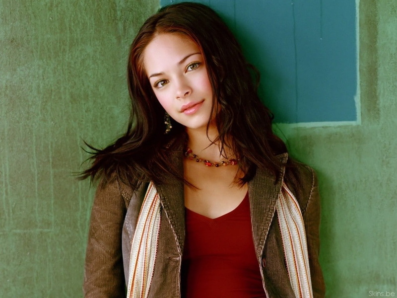 Kristin Kreuk, pink lipstick, brunette, women, actress, green eyes, 480P
