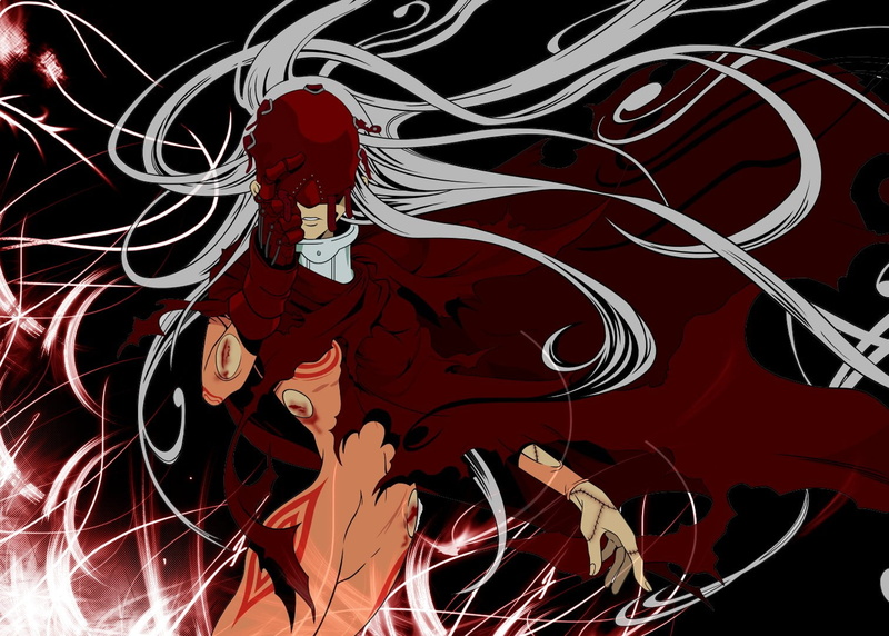 deadman, shiro, 720P, hair, white, red, wonderland