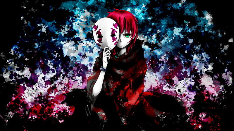 1080P, anime girls, anime, Deadman Wonderland, mask, redhead