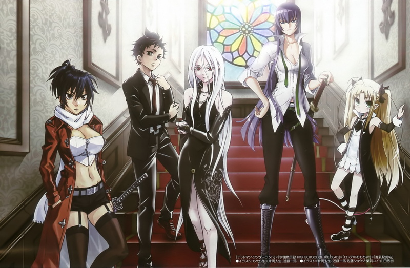 anime, highschool, crossovers, 2K, saeko, deadman, wonderland, busujima, dead