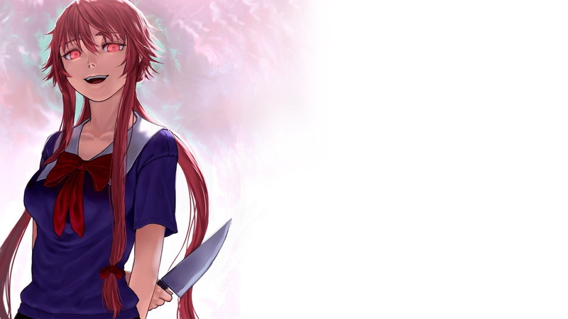 adult, portrait, standing, disguise, 1080P, hairstyle, anime girls, young women, real people, Gasai Yuno, Mirai Nikki, young adult, redhead, copy space