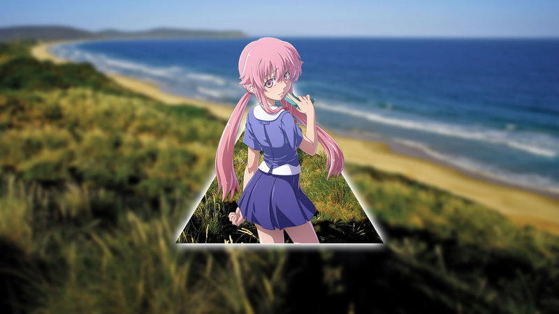 picture-in-picture, 1080P, anime, Gasai Yuno, anime girls, Mirai Nikki