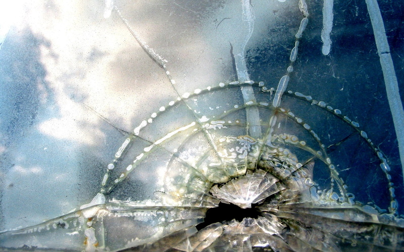 outdoors, window, pattern, backgrounds, nature, hole, bullet hole, textured effect, day, destruction, glass, broken, damaged, deterioration, shattered glass