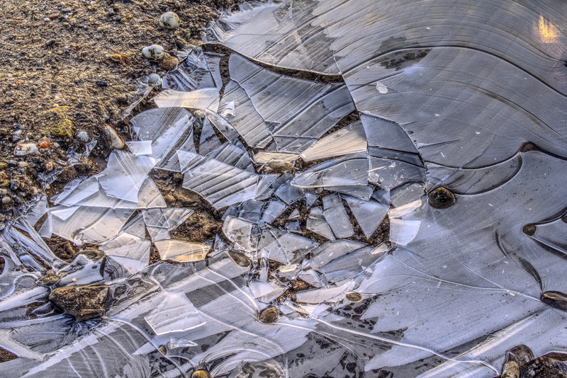 broken, chip, macro, out, contrast, winter, no people, cold temperature, background, field, close, tranquility, full frame, hdr, land, water, high angle view