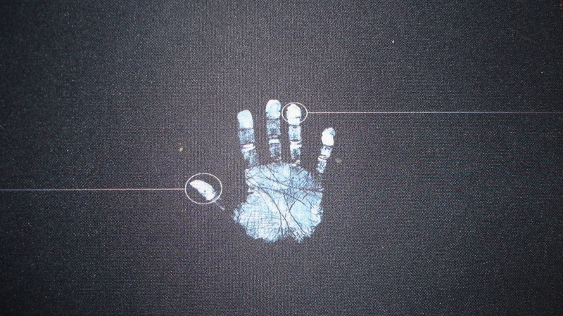 road, handprints, symbol, 1080P, marking, directly above, shape, asphalt, close-up, city, street, high angle view, transportation, representation, communication