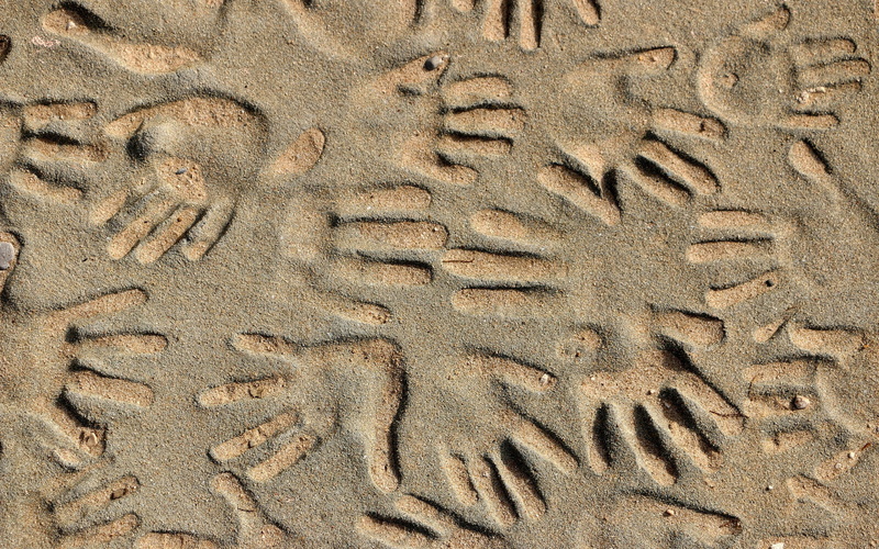 hand, handprints, sand, 1080P
