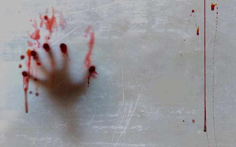 human body part, Dark, white color, Blood, horror, emotion, 720P, handprint, indoors, aggression, fear, close-up, spooky, messy, people, human hand, red