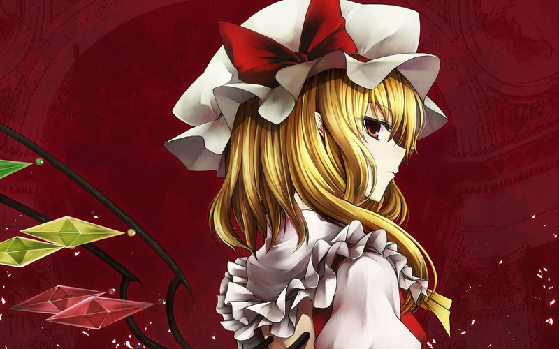 touhou project, hair, character, touhou, 1080P, 1920x1200, scarlet, female, flandre, yellow, project, anime, flandre scarlet