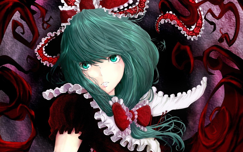 touhou, hina kagiyama, project, haired, 1920x1200, green, 1080P, touhou project, anime, kagiyama, hina, character