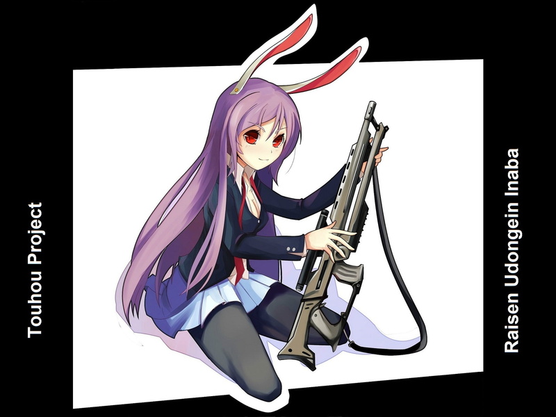 1080P, The moon rabbit, eared, rifle, Touhou Project, Traveling And Keeping Inaba, Project East, red eyes