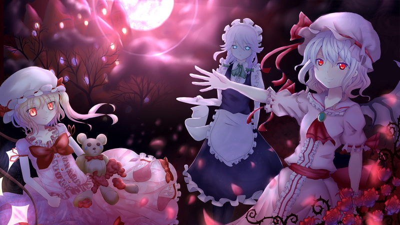 1080P, Sakuya Izayoi, Anime, Flandre Scarlet, Remilia Scarlet, Touhou
