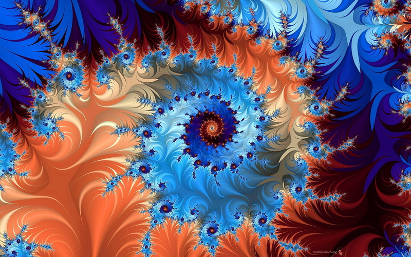 render, orange, math, 3d and abstract, abstract, painting, drain, 2K, blue, computer, red