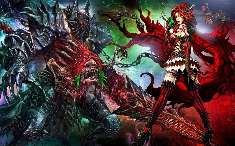 chains, apples, Soul Sacrifice, artwork, 1080P, Little Red Riding Hood, video games