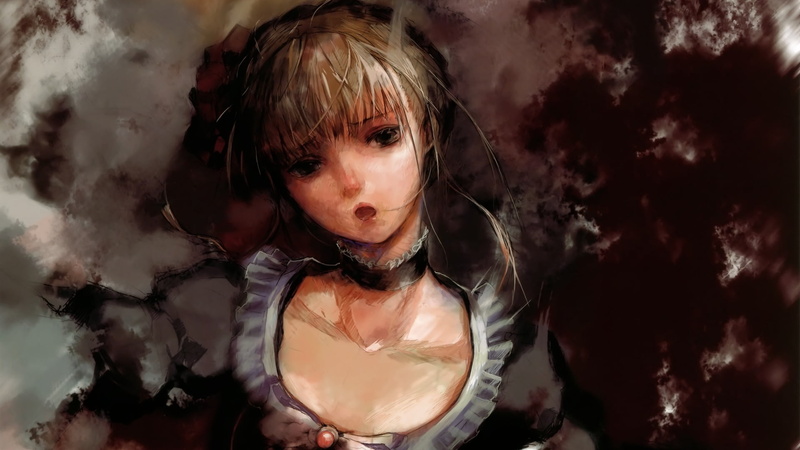 1080P, one person, brown hair, anime, adult, portrait, long hair, contemplation, front view, anime girls, women, indoors, beautiful woman, hairstyle, Umineko no Naku Koro ni