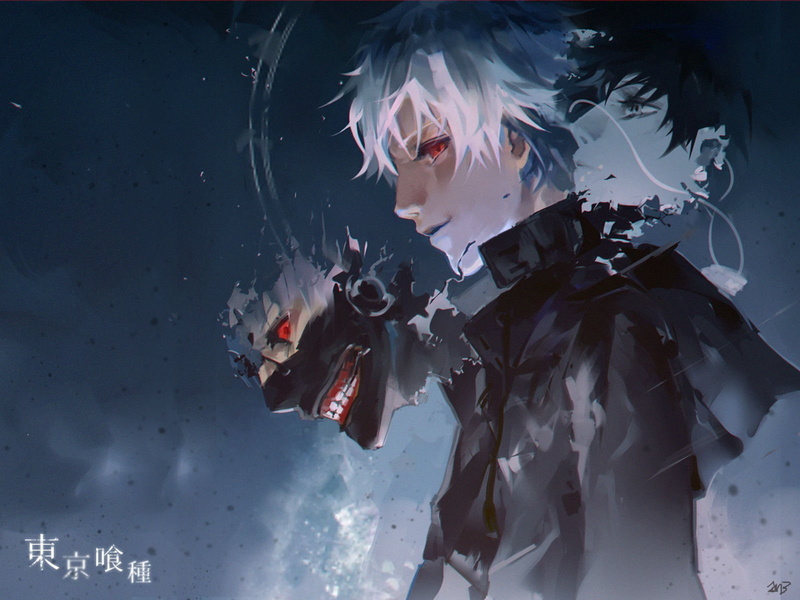 short, ghoul, all, jn3, mask, red, male, kaneki, 720P, eyes, hair, white, ken, tokyo