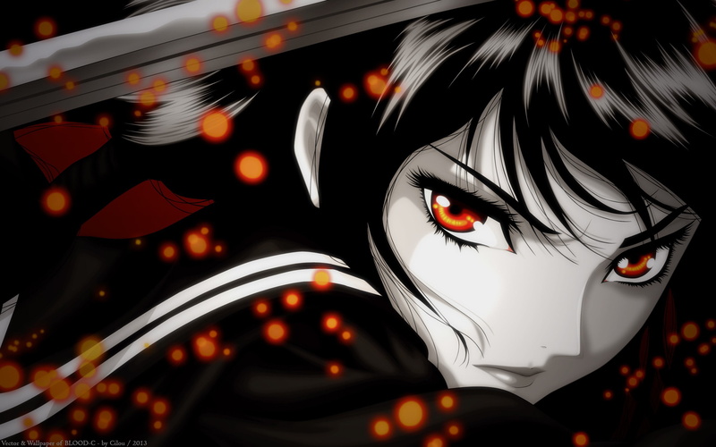 anime girls, 2K, Blood-C, Kisaragi Saya, anime