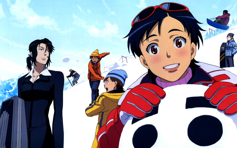 fun, sport, snow, nature, illustration, togetherness, lifestyles, women, boys, sky, representation, men, otonashi saya, costume, real people, child, miyagusuku riku