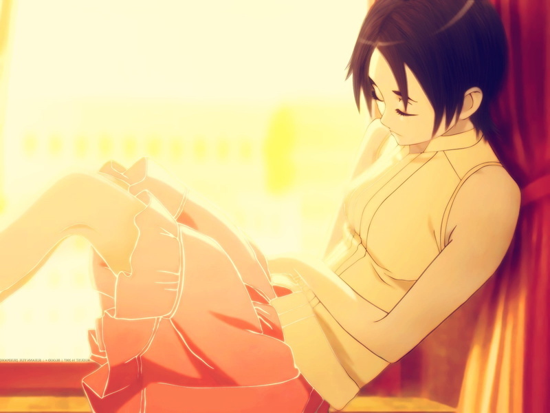 portrait, young adult, beauty, anime anime girls skirt brunette closed eyes blood saya otonashi, indoors, beautiful woman, human body part, headphones