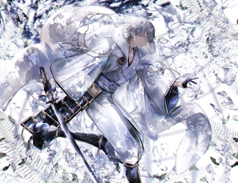 fragility, arts culture and entertainment, sculpture, outdoors, close-up, touken ranbu, representation, 2K, Anime, cold temperature, tsurumaru kuninaga