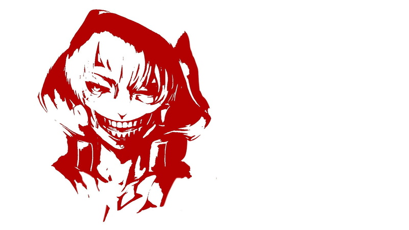 cut out, red, indoors, white color, painted, festival, copy space, white background, animal representation, art and craft, 1080P, studio shot, paint, tokyo ghoul kaneki ken