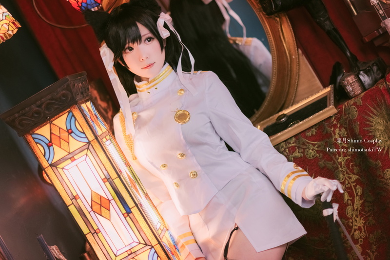 Asian, video games, cosplay, uniform, lingerie, women, video game girls, Atago (Azur Lane), 4K, Military Uniform, Shimo Cosplay, model, garter straps