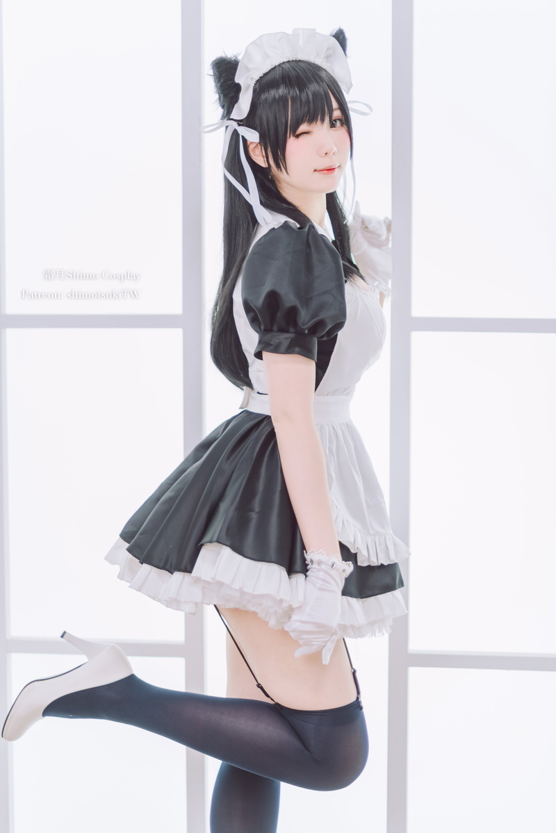 cosplay, Atago (Azur Lane), Shimo Cosplay, maid outfit, brunette, Asian, vertical, stockings, model, portrait display, 5K, women, Azur Lane, video game girls