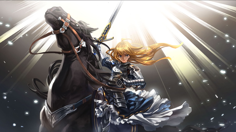 horse, 2K, anime, anime girls, Fate/Stay Night, Saber