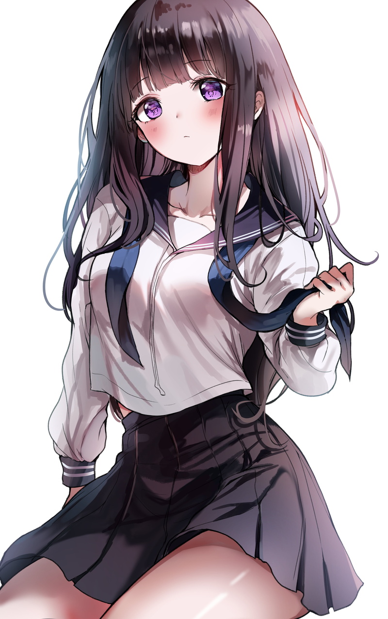illustration, Chitanda Eru, portrait display, anime girls, anime, 2D, 4K, artwork, looking at viewer, fan art, drawing, schoolgirl, Hyouka, brunette, long hair