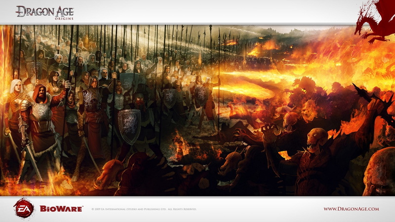 dragon age origins, arm, monsters, fire, 1080P, army