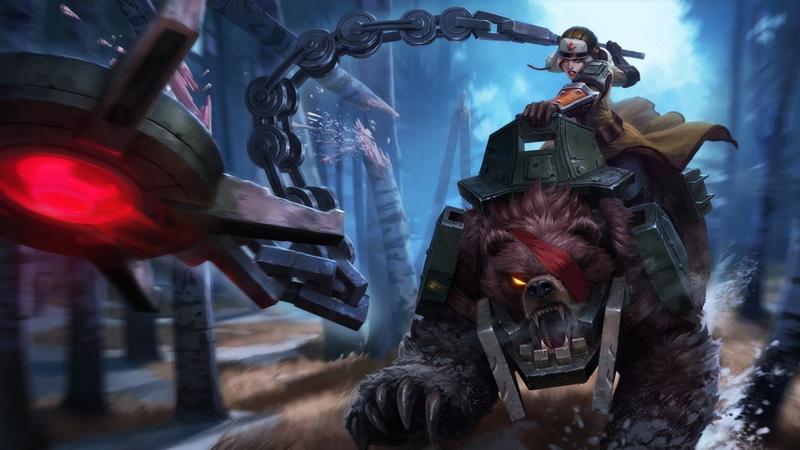chain, hd, league, legends, cavalry, sejuani, bear, video games, 2K