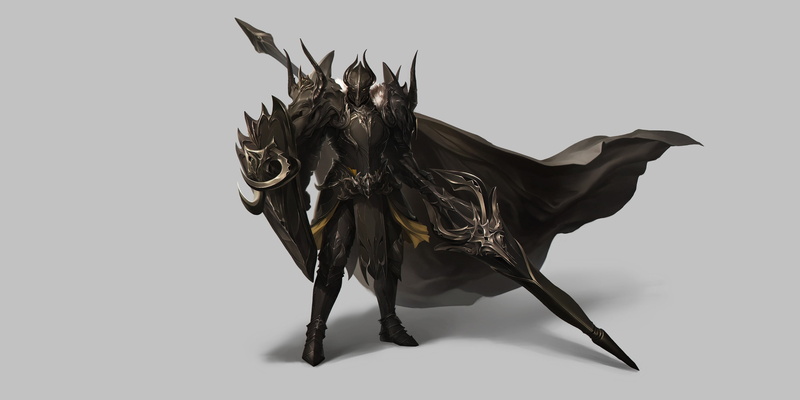 Knight, 2K, Fantasy, Warrior, Spear, Armor, Cloak, Shield