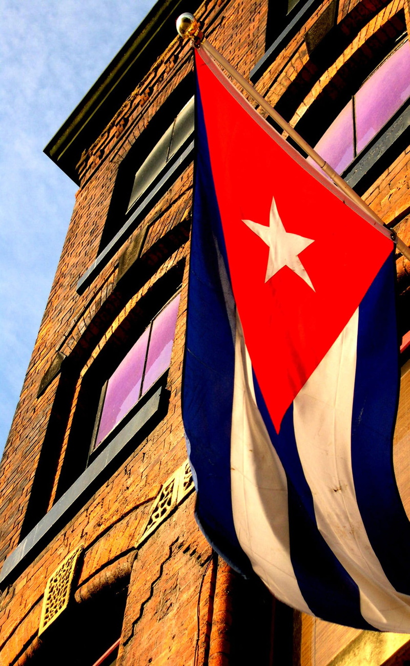 flag, red, nature, sunlight, angle, brown, cuban, window, built structure, outdoors, star, star shape, cuba, banner, sky, cuban flag, low angle view, day