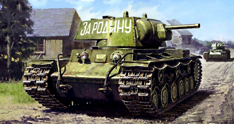 KV-1, transportation, day, art, architecture, green, military, tank, figure, street, steam train, mode of transportation, train, train - vehicle, andquot;For the Motherlandandquot;