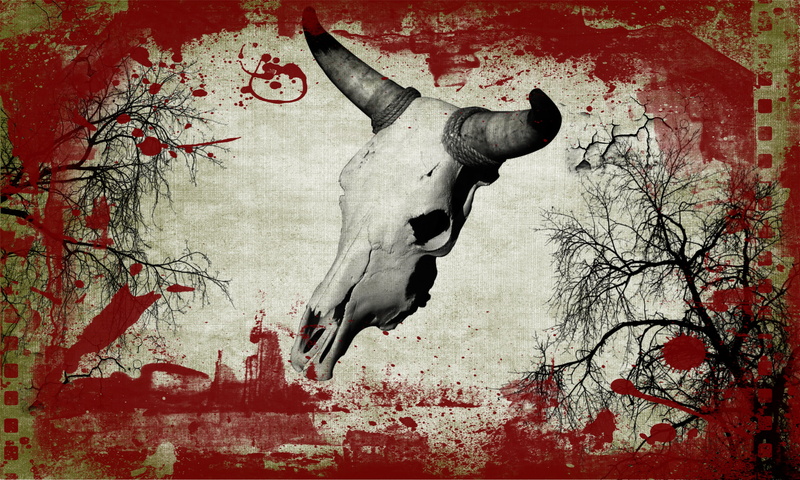 horned, tree, digital composite, one animal, animals in the wild, old, no people, day, animal themes, nature, vertebrate, animal wildlife, plant, skull