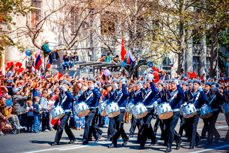 people, uniform, daytime, in a row, performance, soldiers, 4K, outdoors, victory day, government, large group of people, men, may 9, georges ribbon, real people