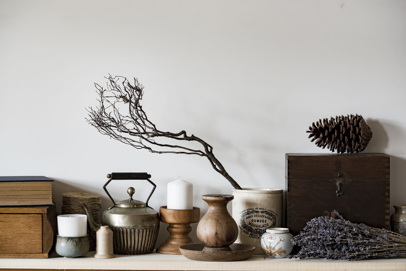 container, 5K, indoors, object, book, vintage, shelf, base, brown, vase, ceramic, white, wood - material, no people, plant, large group of objects, candle