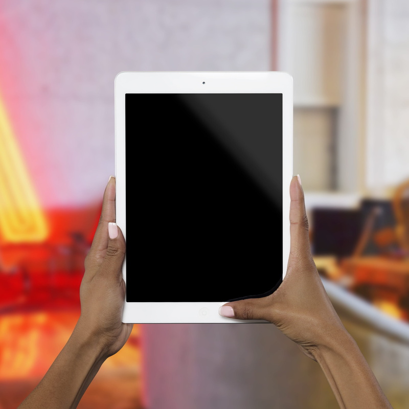 connection, human hand, technology, mockup, holding, screen, human body part, wireless technology, hand, finger, indoors, computer, white, focus on foreground